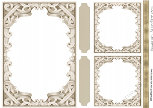 Ornate Brown Card Front With Gift Card/Topper A5