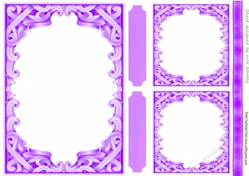 Ornate Lilac Card Front With Gift Card/Topper A5