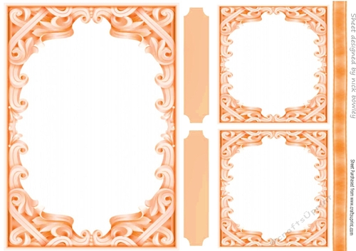 Ornate Orange Card Front With Gift Card/Topper A5