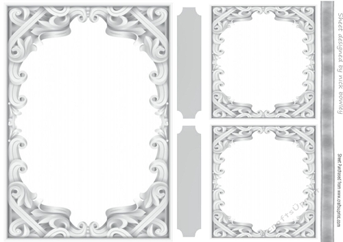 Ornate Silver Card Front With Gift Card/Topper A5