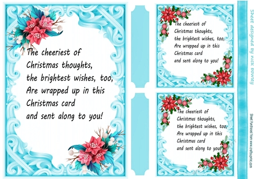 Ornate Turq frame card front/insert with verse A5