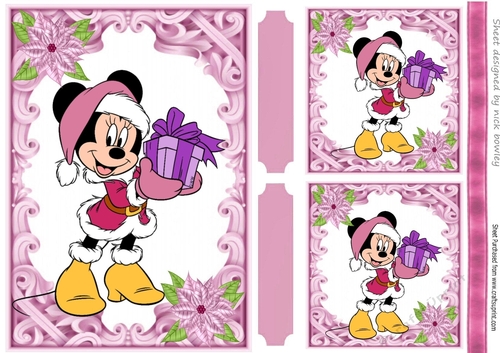  pink  poinsettias With Minnie mouse and present A5