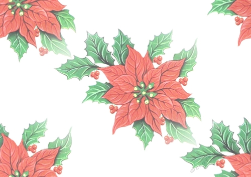 Lovely red poinsettias faded backing paper (Big)