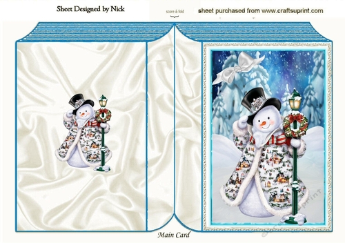 A lovely snowman in winter scene A5 folded book
