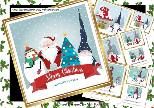  4 Lovely folklore Christmas Card/fronts 7x7 Mini Kit