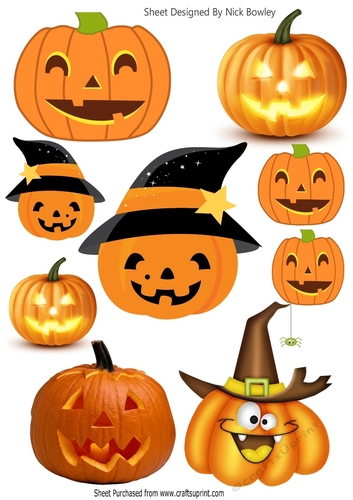 Lots of lovely Halloween Pumpkins a variety cutouts