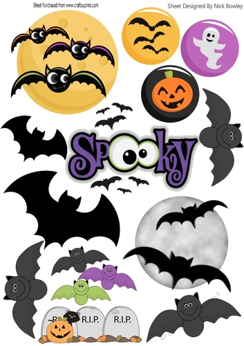 Lots of lovely Halloween Bats a variety cutouts