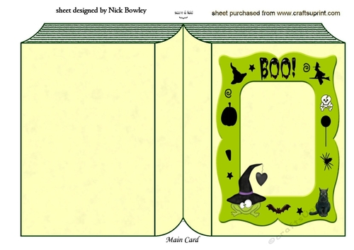 Lovely Halloween Frame Green A5 folded book