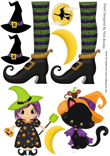 Lots of lovely Halloween witches/moons a variety of cutouts