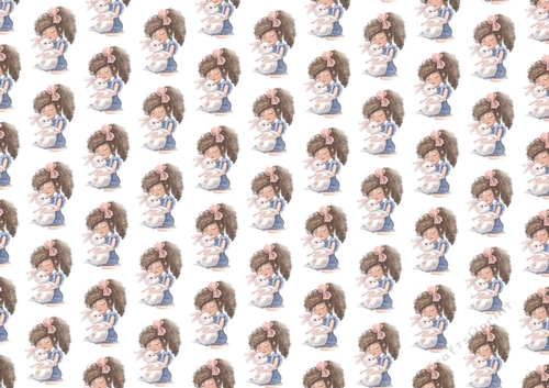  Girl in blue and bunny backing paper