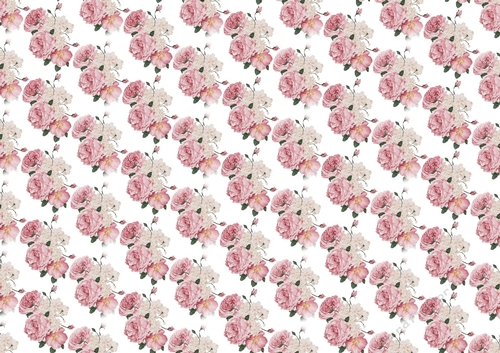 Pretty Pink Shades of Peonies Roses Backing Paper (Small)