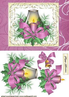 Pretty Pink Candle with Bow
