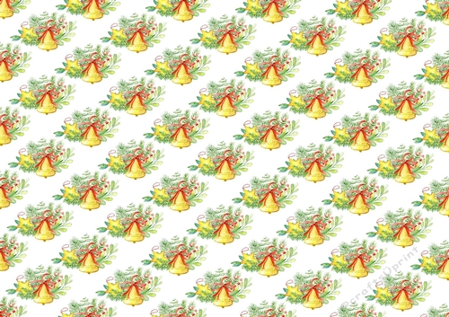 Pretty Christmas Bells and fern (SMALL) Backing paper