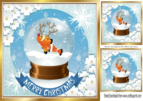 Lovely little Nemo Fish in a snow globe 8x8