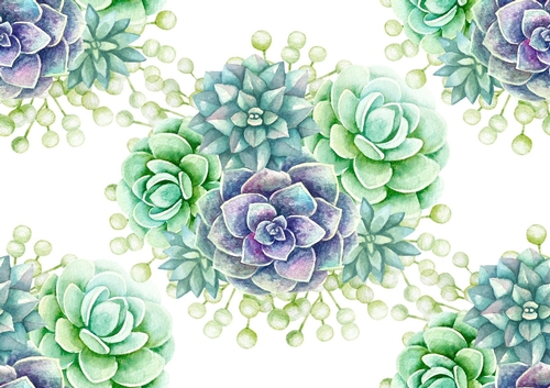 pretty succulent flowers (Big) Backing paper pretty shades 