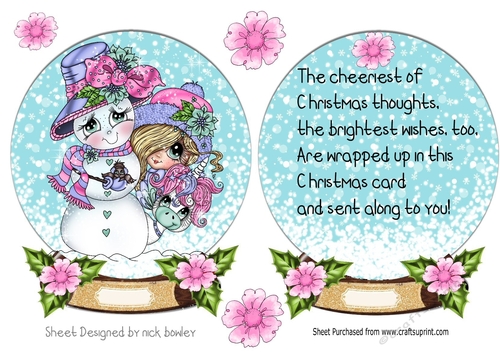 Lovely Snowman with girl snow globe