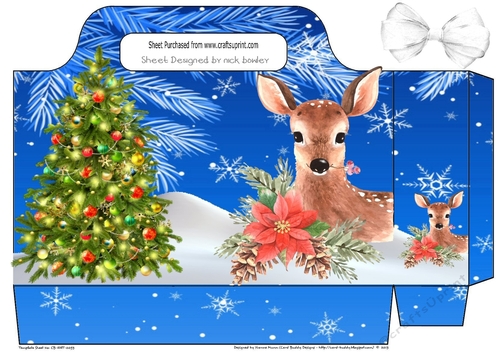 Lovely tree with deer & snow tote gift bag