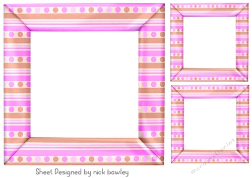 Pretty candy stripe 8x8 card fronts/insert  (one)
