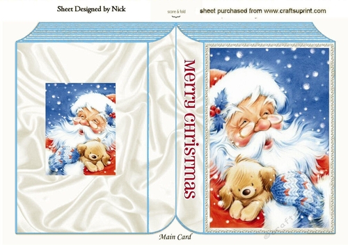 Lovely santa with puppy folded book