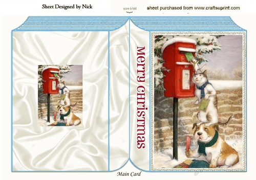 cute puppy and animals with christmas letters folded book