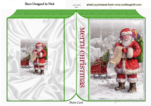 Lovely santa with his christmas list folded book