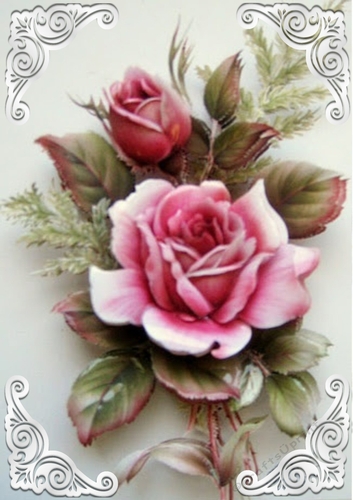 Lovely Vintage Pink Roses A4