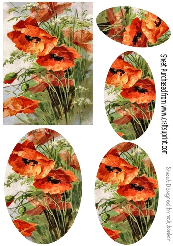 Beautiful Red Poppies Oval Pyramids