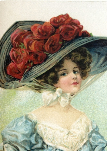 Beautiful Vintage Lady in a Hat A4 (two)