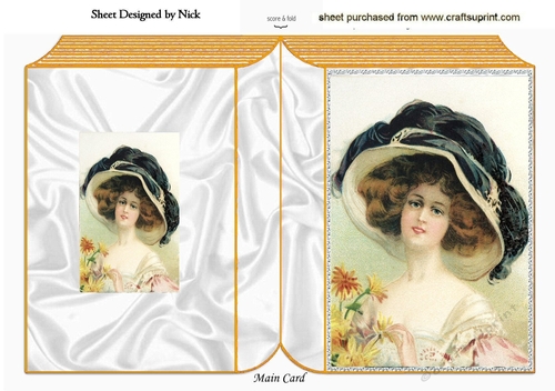 Beautiful Vintage Lady in a Hat A4 folded book (two)