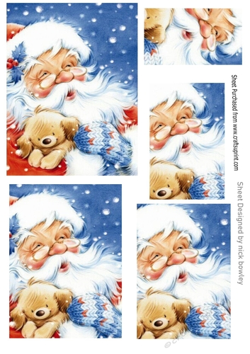 Lovely Christmas Santa with cute puppy pyramids