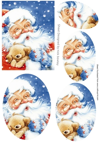 Lovely Christmas Santa with cute puppy oval pyramids