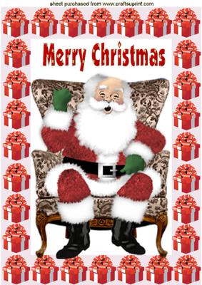 Santa in His Chair Ho! Ho! Ho A4 Topper!