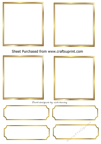  4 Gold Small Toppers with tags
