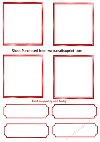4 Red Small Toppers with tags