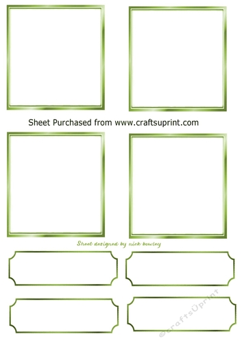 4 Green Small Toppers with tags