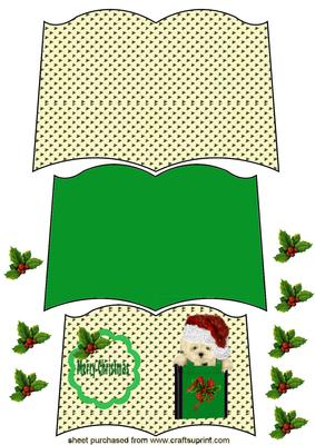 Little Westie with Santa Hat Book Sheet