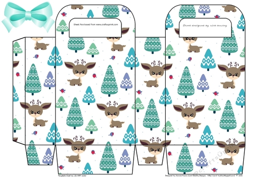 Lovely small gift bag of cute deers and trees