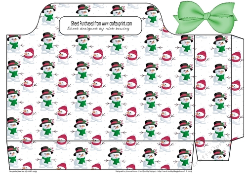 Lovely Big Tote Gift Bag of cute snowmen