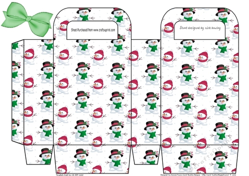 Lovely small Gift Bag of cute snowmen