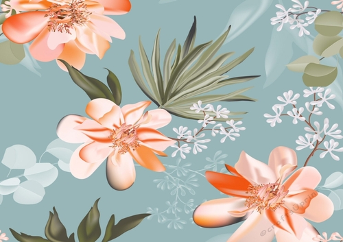 pretty japanese peach flowers  A4 (one)