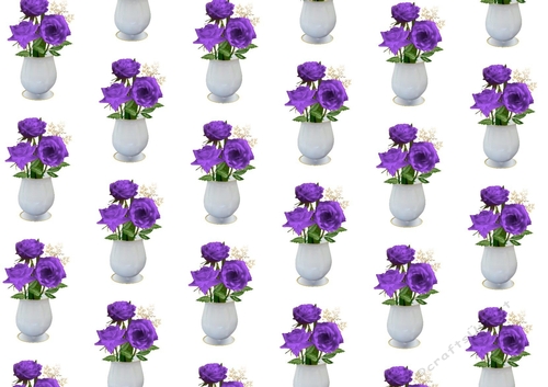 Pretty purple roses in a white vase backing paper