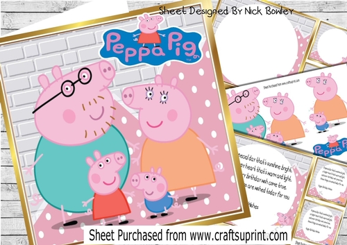Cute little peppa pig with family 8x8 mini kit
