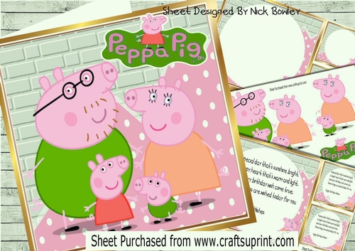 Cute little peppa pig with family 8x8 mini kit (Green)