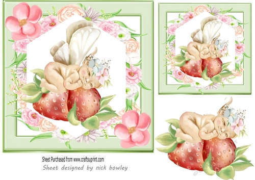 Sweet Little Baby Faerie Sleeping 7x7 with flowers (one)