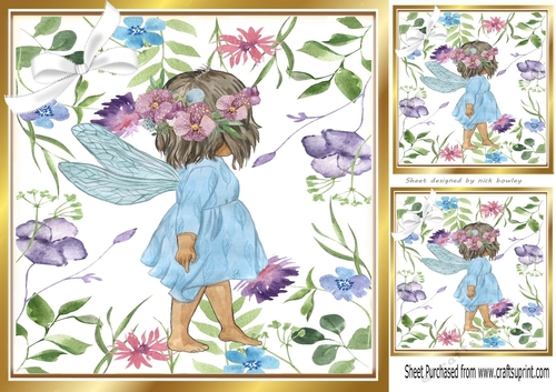 Sweet Whimsical faerie in flower 8x8 frame