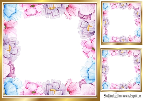  Lilac/Pink Flowers 8x8 card front/insert