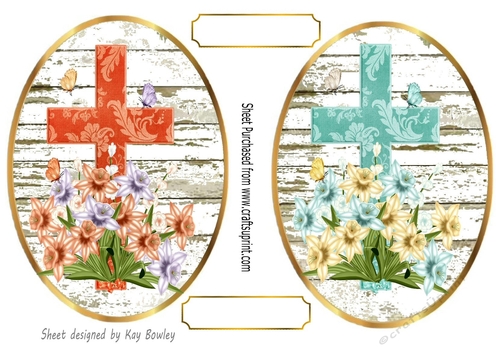 2 Lovely Toppers with Crosses with Daffodils (three)