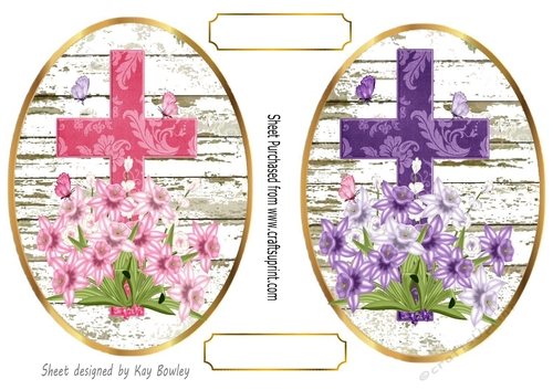 2 Lovely Toppers with Crosses with Daffodils (four)