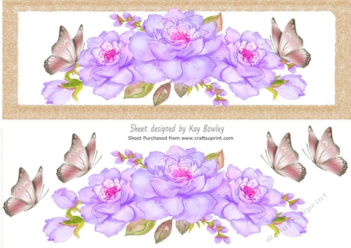 Pretty water colour lilac flowers DL Card