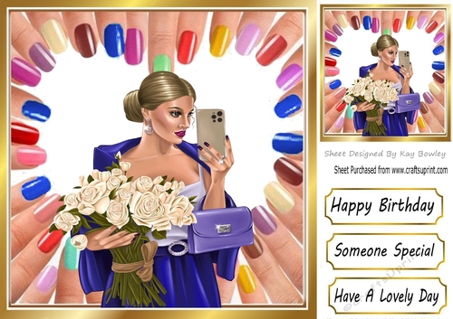 Lovely Modern Girl With Nail Varnishes 8x8 (one)